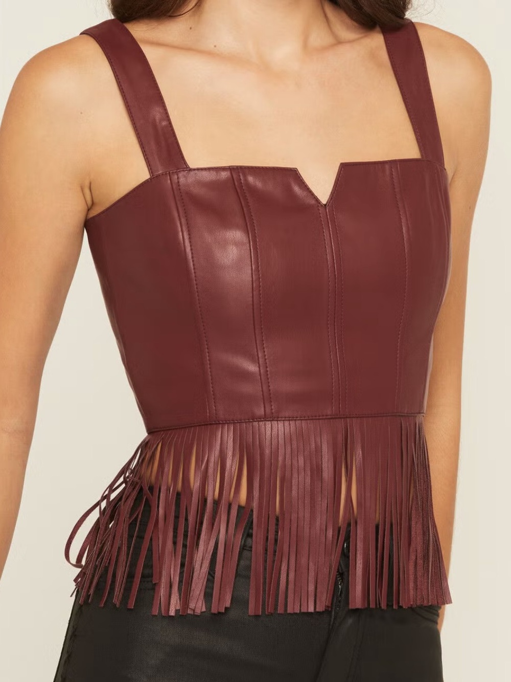 🆕 Idyllwind Women's Roycroft Faux Leather
Fringe Bustier Top
